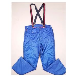 VTG 80's 90's Bib Suspenders Overall Quilted Linin